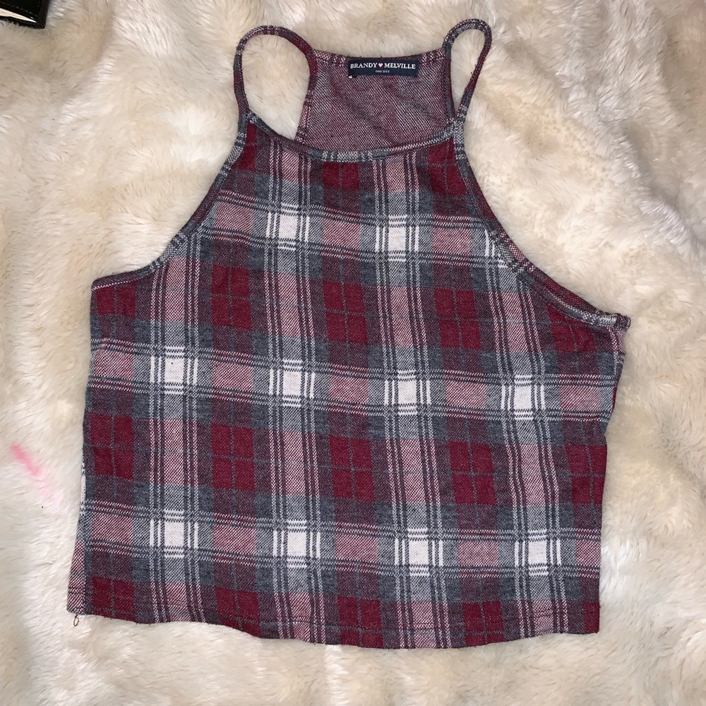 Barely worn plaid Brandy Melville Crop Top!
